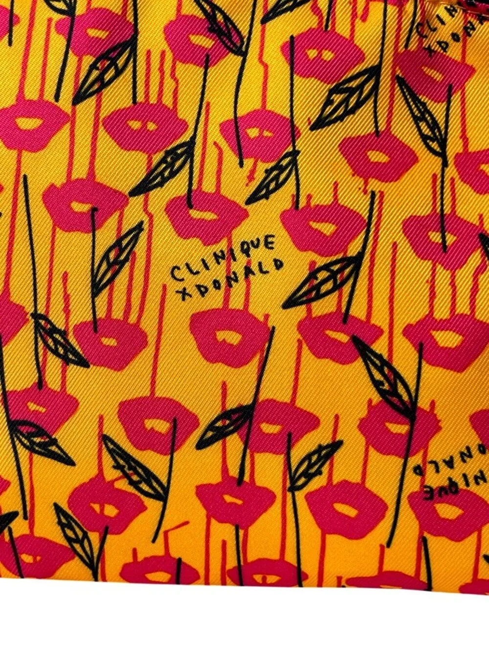 Clinique x Donald Limited Edition Magenta/Orange Kiss Mark Cosmetic Bag